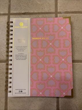 Mary Square Pink Sermon Notes Spiral Planner